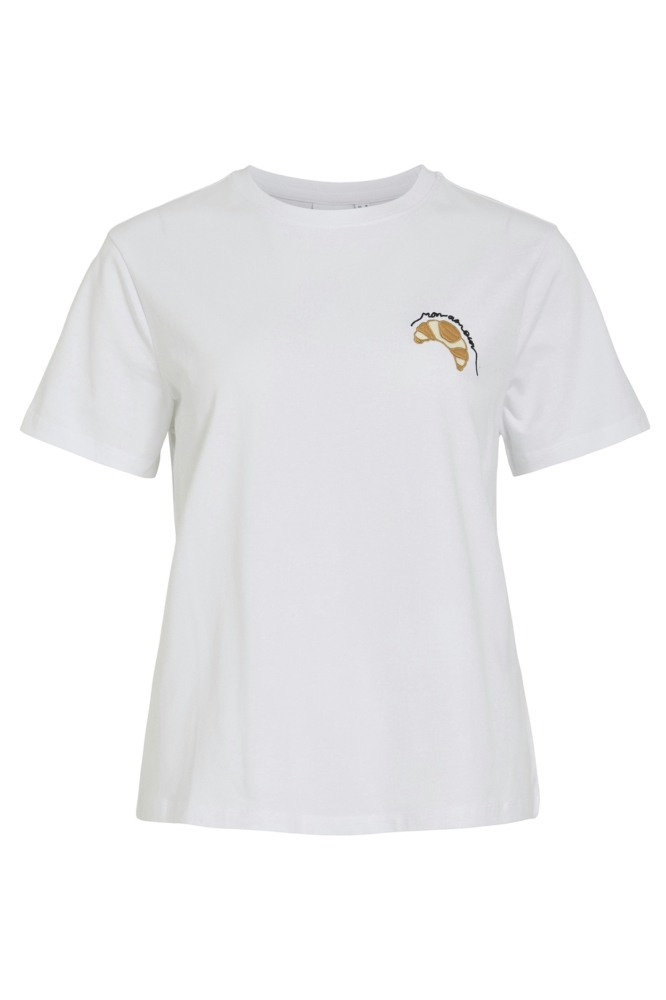 VINORA S/S T-SHIRT - NOOS 14103448 Bright White/EMB CROSSAINT